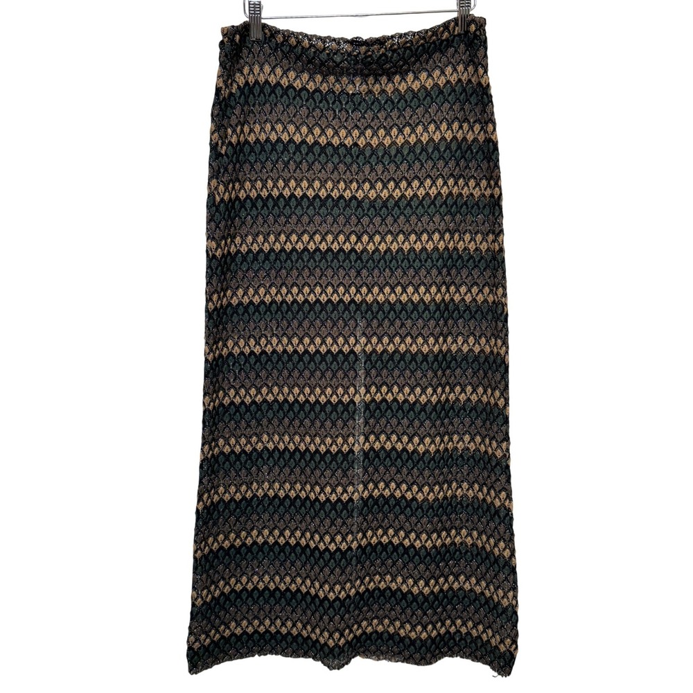 Vintage Pan Dulce Swim Coverup Maxi Skirt OS Metallic Crochet Boho Luxe Mermaid
